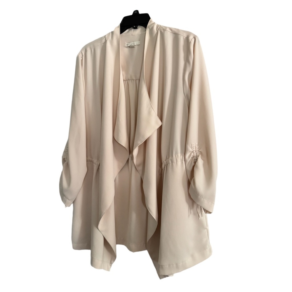 Elegant Cream Women's Open Front Jacket Blazer , 18/20W